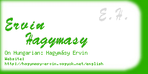 ervin hagymasy business card