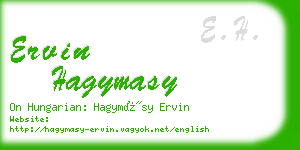 ervin hagymasy business card